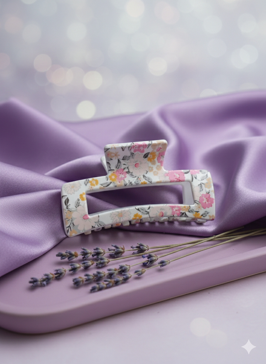 Pattern Rectangular Hair Claw Clips.