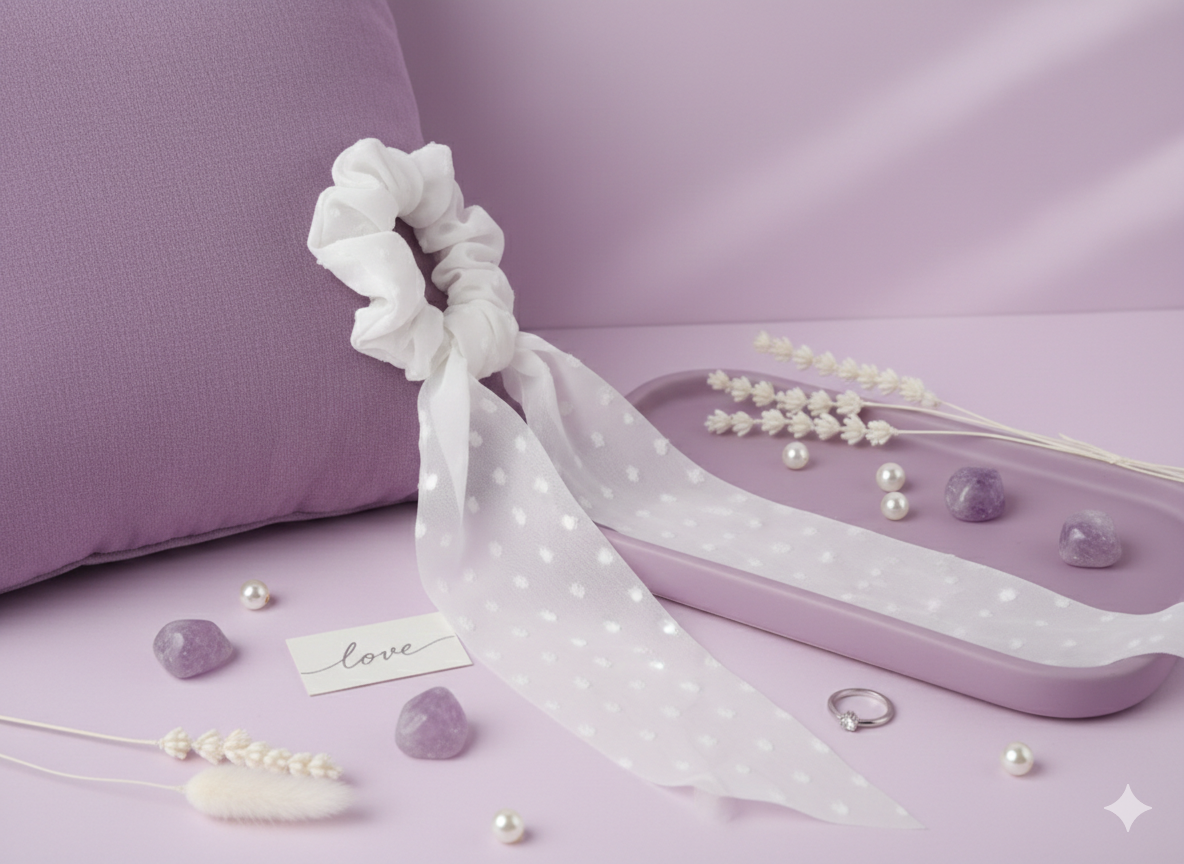 Scrunchies with Flowing Ribbon.
