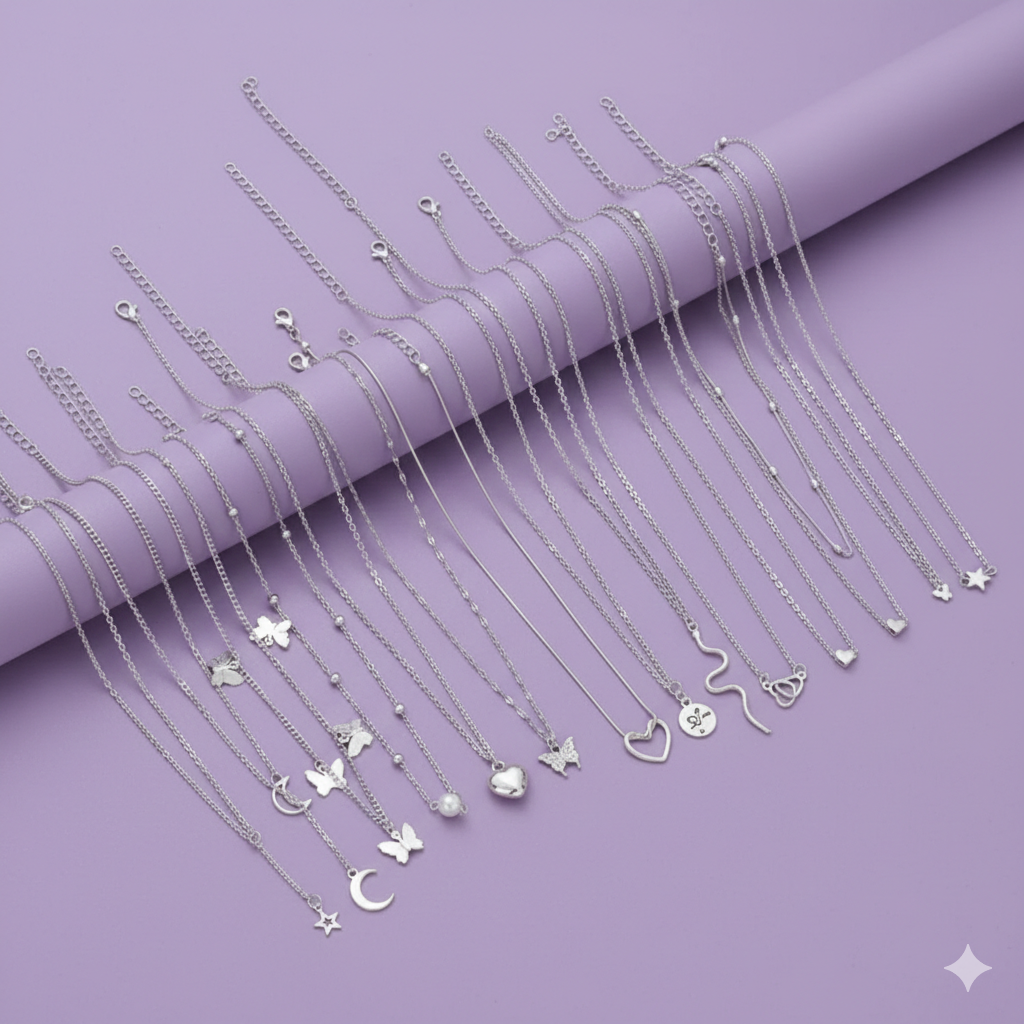 Silver Necklaces.