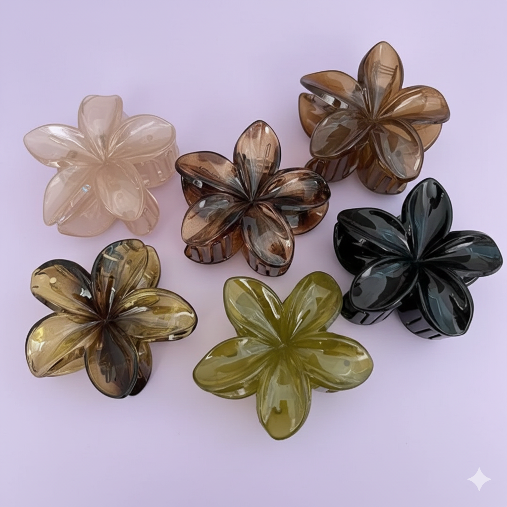 Vintage Floral Hair Claw Clips.