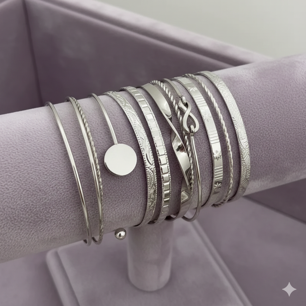 Silver Bangles.