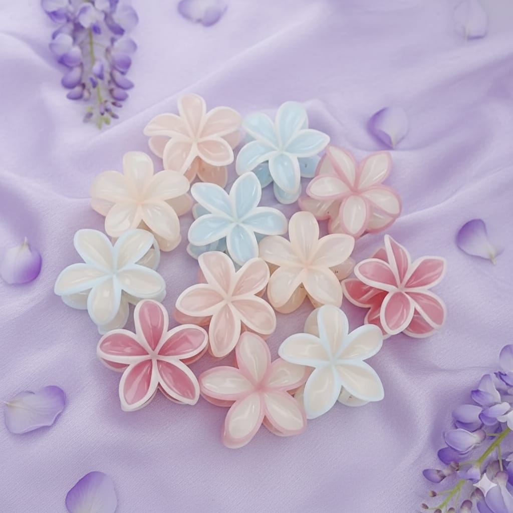 Pastel Flower Hair Claw Clips.