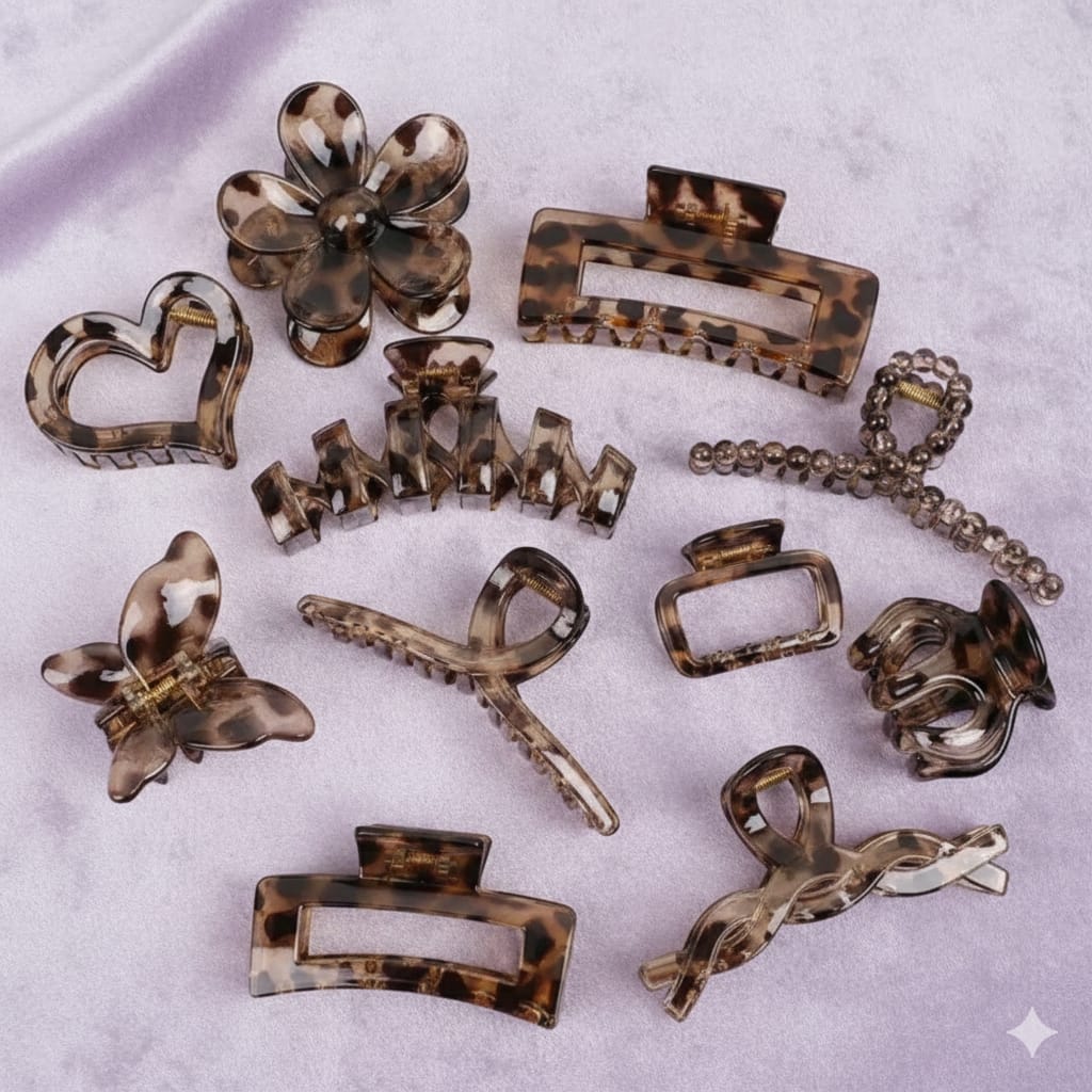 Tortoise Forms Hair Claw Clips.