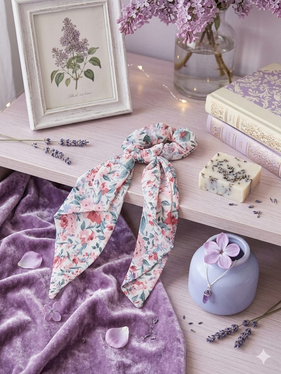Scrunchies with Flowing Ribbon.