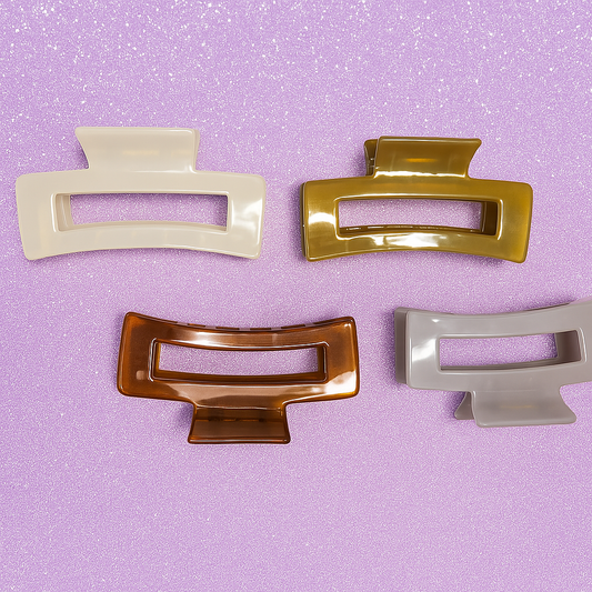 Rectangular Acrylic Hair Claw Clips.